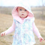fleece lined reversible bodywarmer vest with unicorns