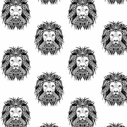 organic Monochrome aztec lion pattern design jersey exclusive to lottie and lysh