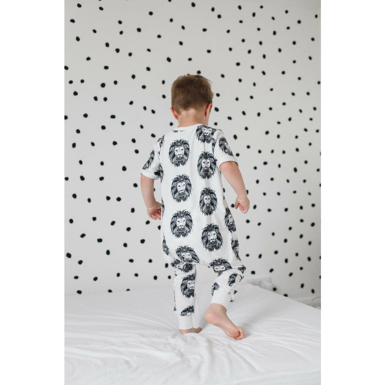 Monochrome lion printed children and baby romper by lottie & lysh