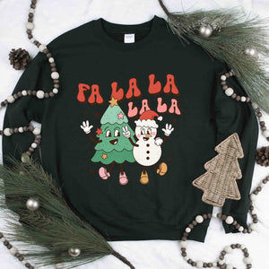 Christmas retro Fla la la sweatshirt by Lottie & Lysh