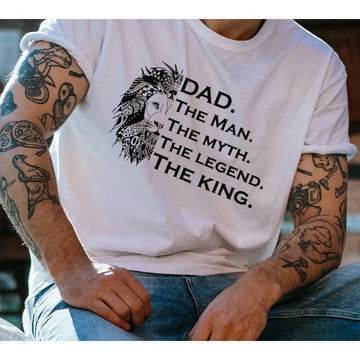 Printed fathers day t-shirt by Lottie & Lysh. Ethical fashion made in the Uk.