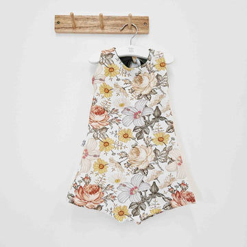 Girls floral playsuit with bow back detail