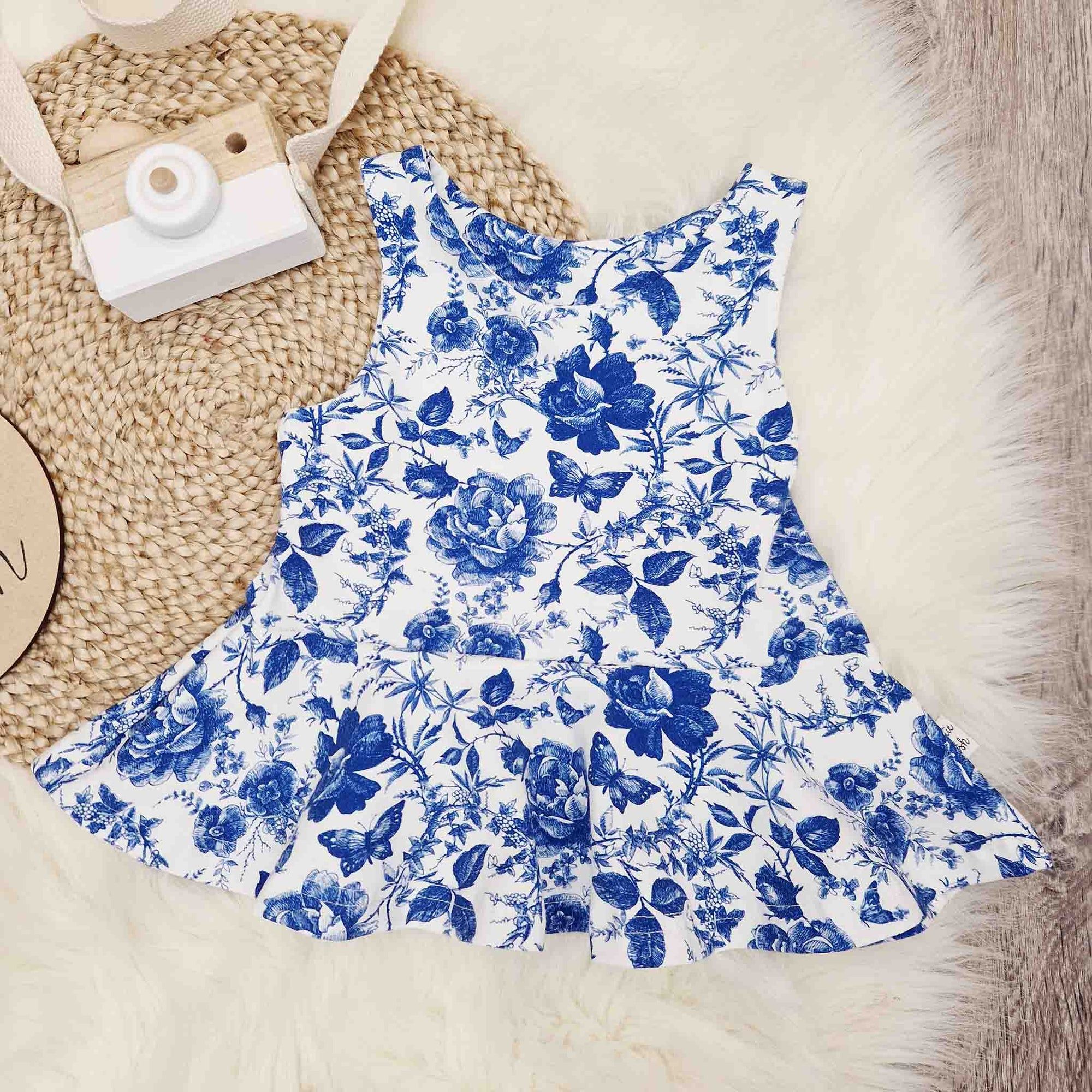 girls floral peplum vest top