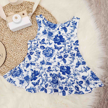 girls floral peplum vest top