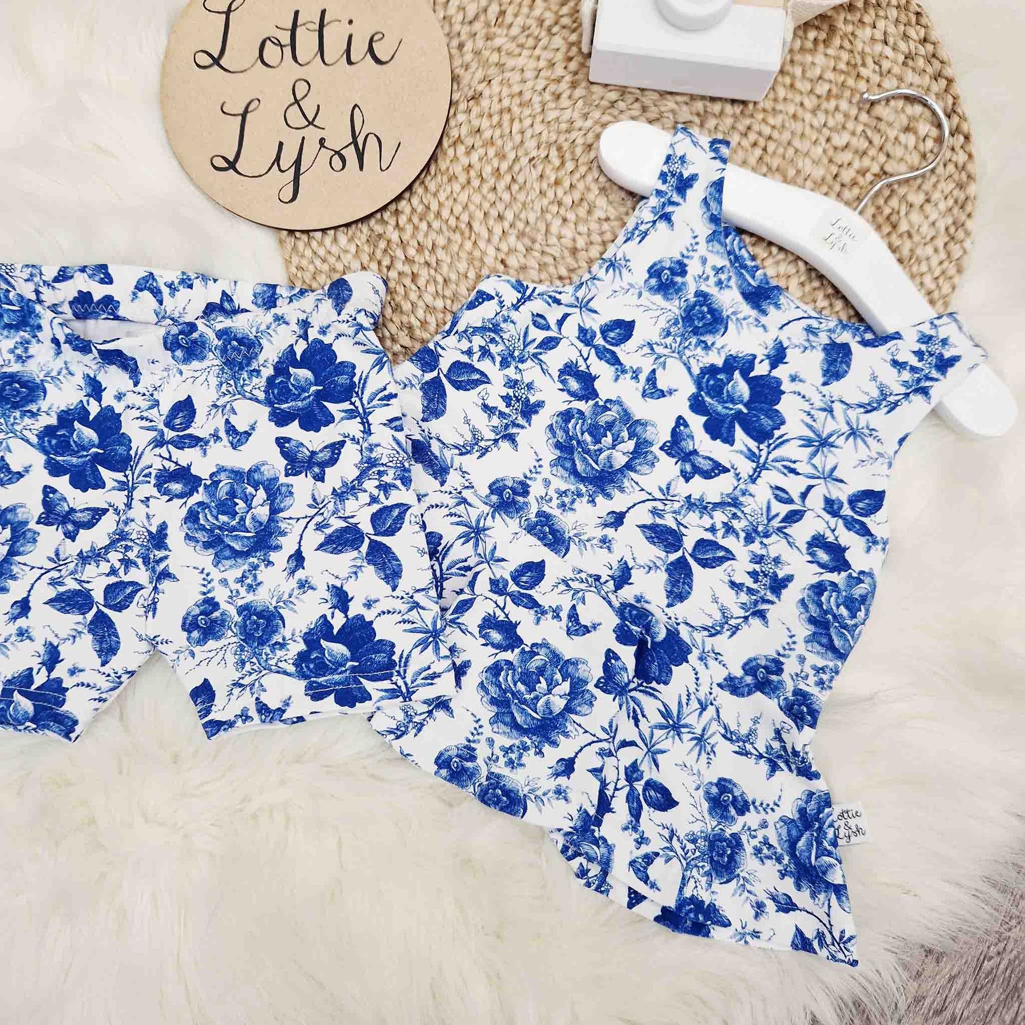 girls floral peplum and shorts set