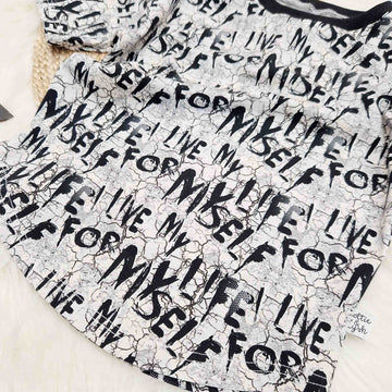 sustainably made kids t-shirt featuring a graffiti style print