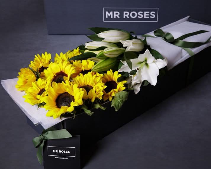 Sunflowers & White Lilies