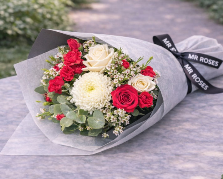 classic red and white bouquet