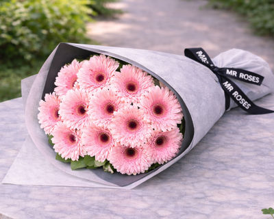 soft pink gerbera bouquet
