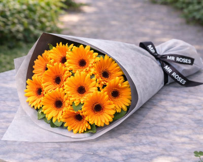 orange gerbera bouquet