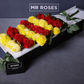 red and yellow long stemmed roses