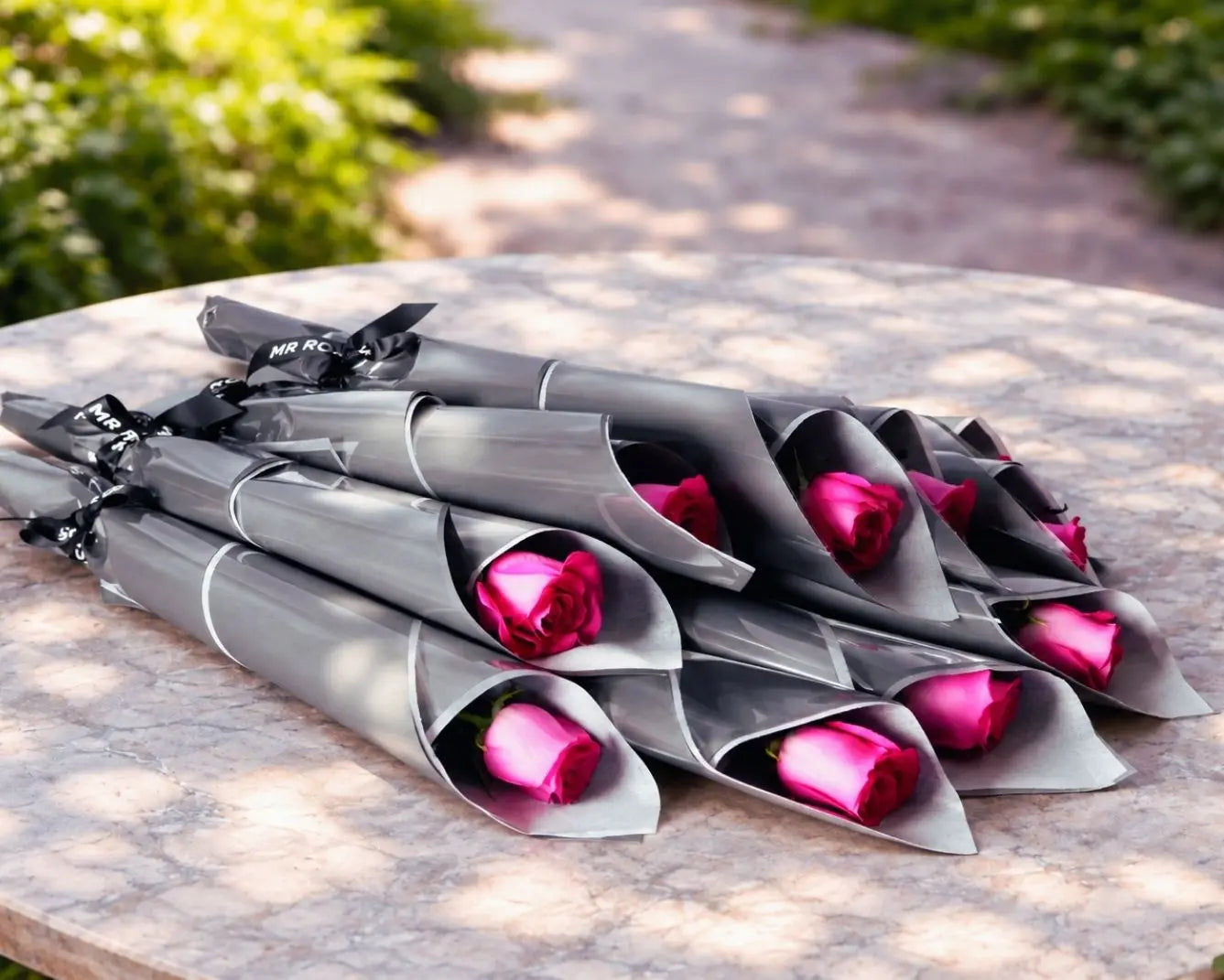 Bulk Individually Wrapped Pink Roses (10-300)