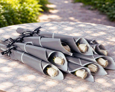 Bulk Individually Wrapped White Cream Roses (10-300)