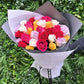 five colour rose bouquet