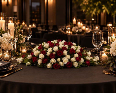 Red & White Rose Centrepiece