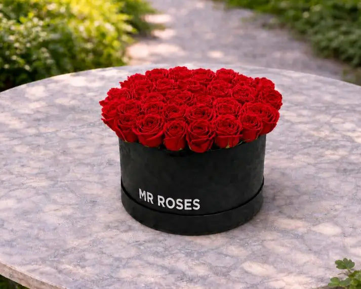 Mr Roses Logo Red Rose Hat Box | Mr Roses | Same Day Delivery