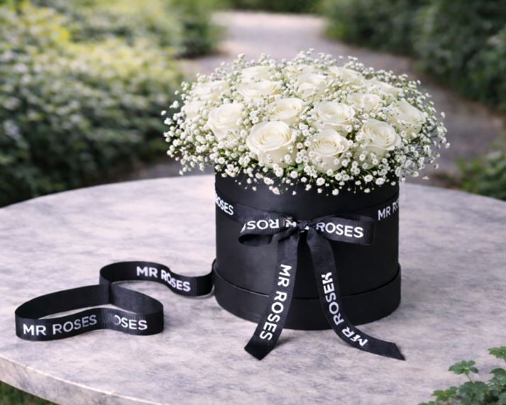 White Rose Hat Box