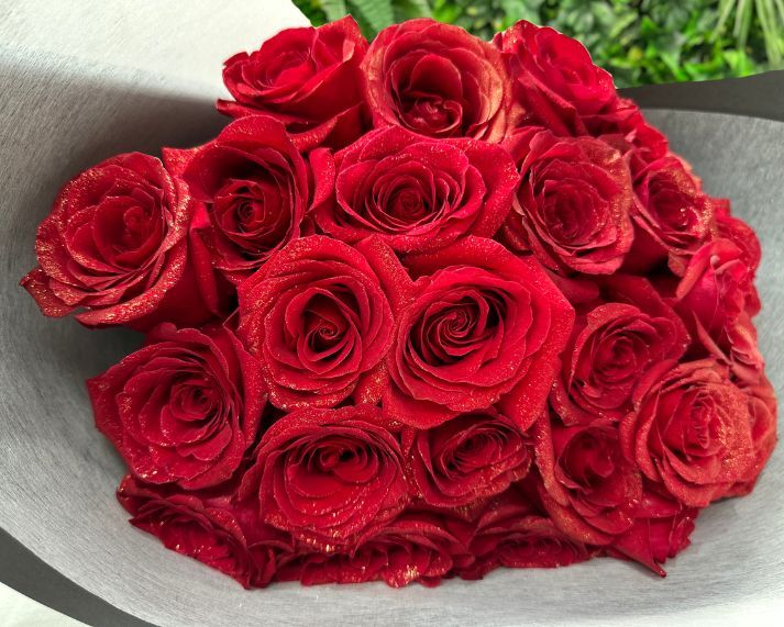 Glitter Red Rose Bouquet