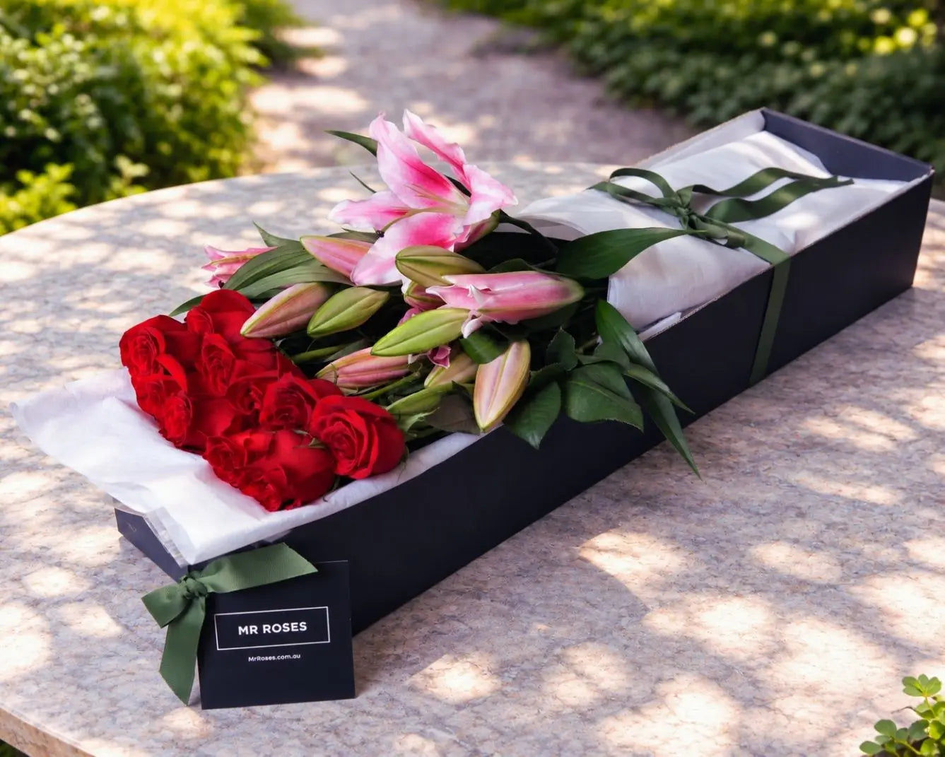 Pink Lilies & Red Roses