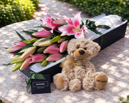 Lilies & Teddy Bear