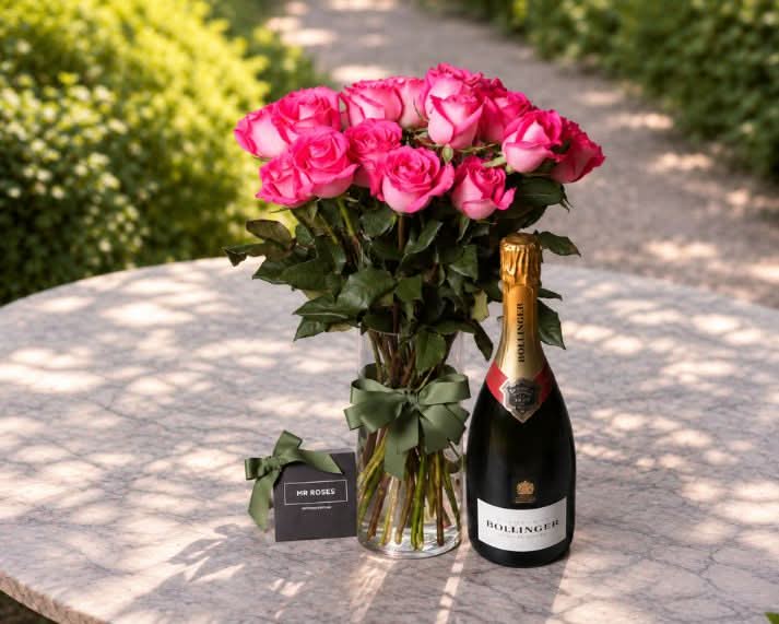 TAB Exclusive - 24 Long Stemmed Roses & Bollinger
