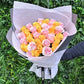 pink and yellow rose bouquet