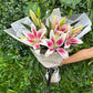 fragrant pink lily flower bouquet
