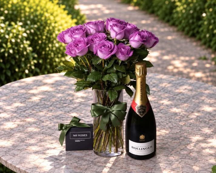 TAB Exclusive - 24 Long Stemmed Roses & Bollinger