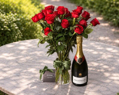 TAB Exclusive - 24 Long Stemmed Roses & Bollinger