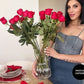 long stemmed red roses in vase mr roses customer photo