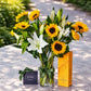 Sunflowers, White Lilies & Champagne