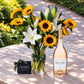 Sunflowers, White Lilies & Champagne