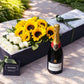 Sunflowers, White Roses & Champagne