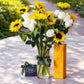 Sunflowers, White Roses & Champagne