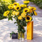 Sunflowers, Yellow Roses & Champagne