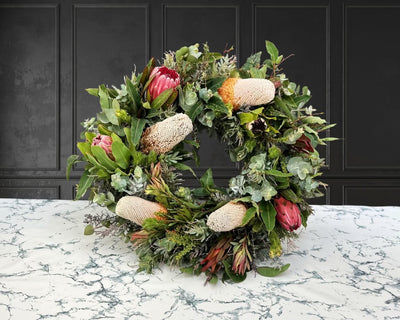 native flower wreath. christmas wreath for delivery