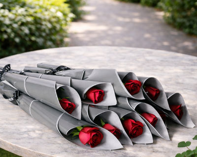 Valentine's Day Flowers Bulk Individually Wrapped Red Roses