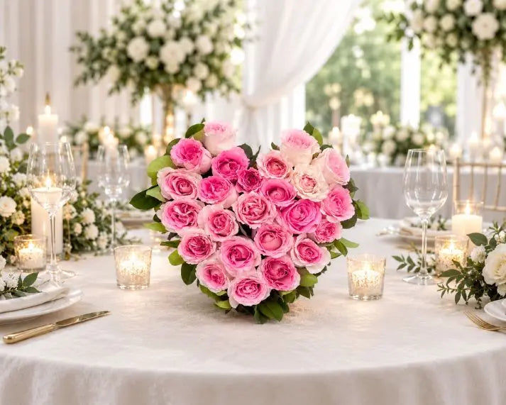 Pink Roses Love Heart