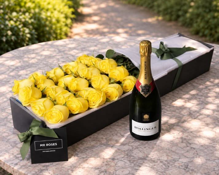 TAB Exclusive - 24 Long Stemmed Roses & Bollinger
