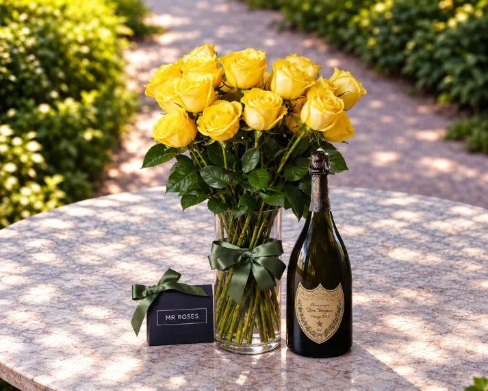 Yellow Roses & Champagne