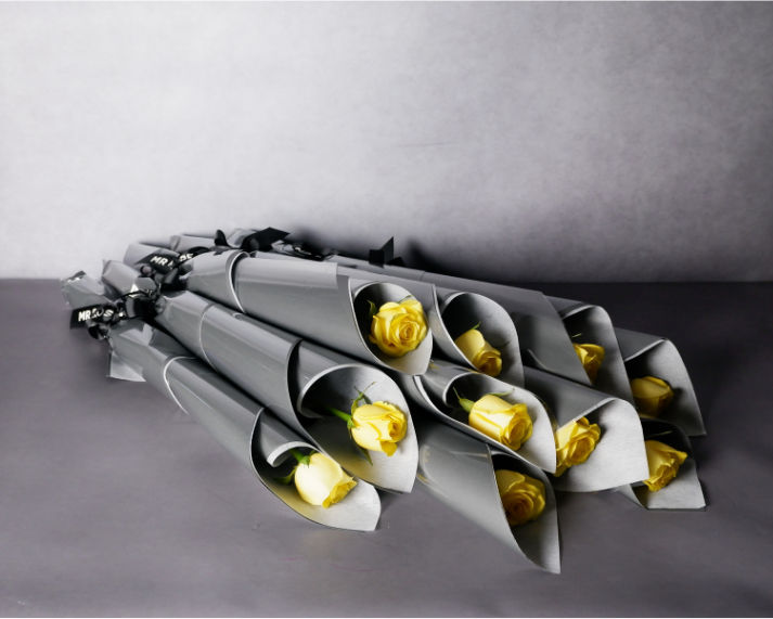 Bulk Individually Wrapped Yellow Roses (10-300)