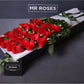 Long stemmed red roses in Mr Roses gift box