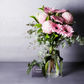 pink chrysanthemums flower arrangement in vase