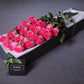 long stemmed pink roses in Mr Roses gift box