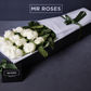 Long Stemmed White Roses in Mr Roses gift box