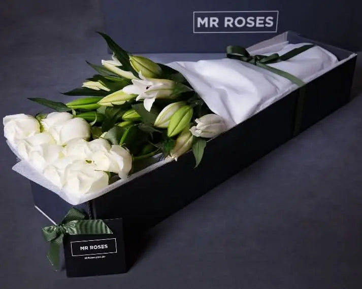 White Lilies & White Roses | Flower Arrangements | Mr Roses