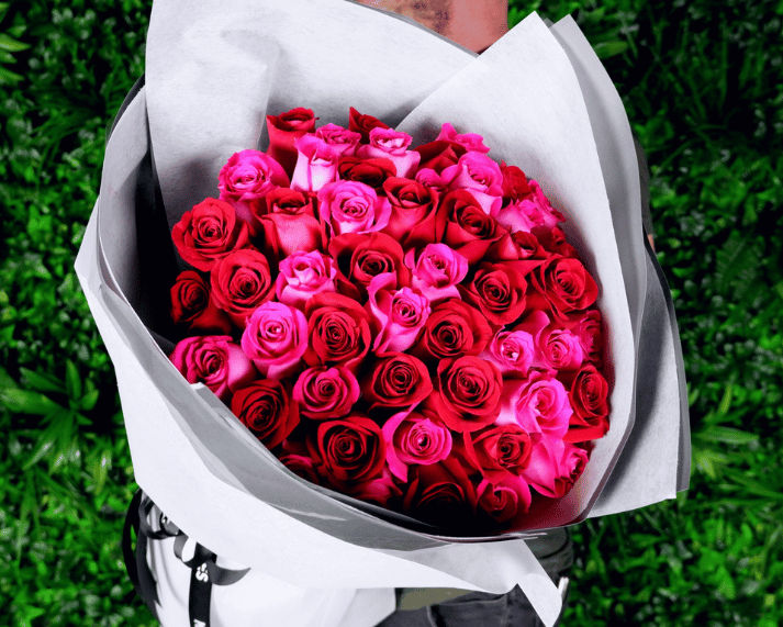 Mother's Day Flowers - Pink & Red Rose Bouquet