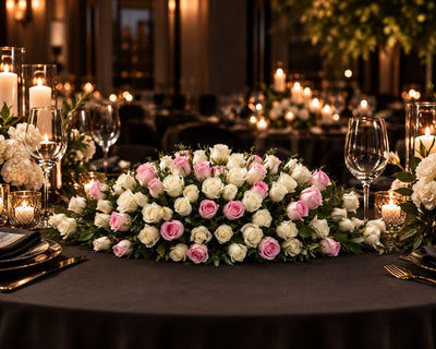White & Pink Rose Centrepiece