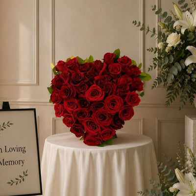 Red Rose Sympathy Heart