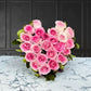 Pink Rose Sympathy Heart